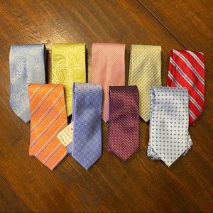 Bundle of 9 handmade silk ties - one NWT!